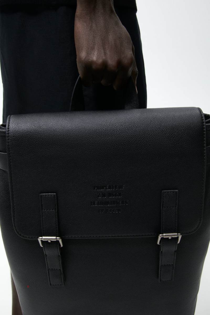 ZARA MINIMALIST WITH FLAP Ryggsäck Herr Svarta | POVAJ-8651