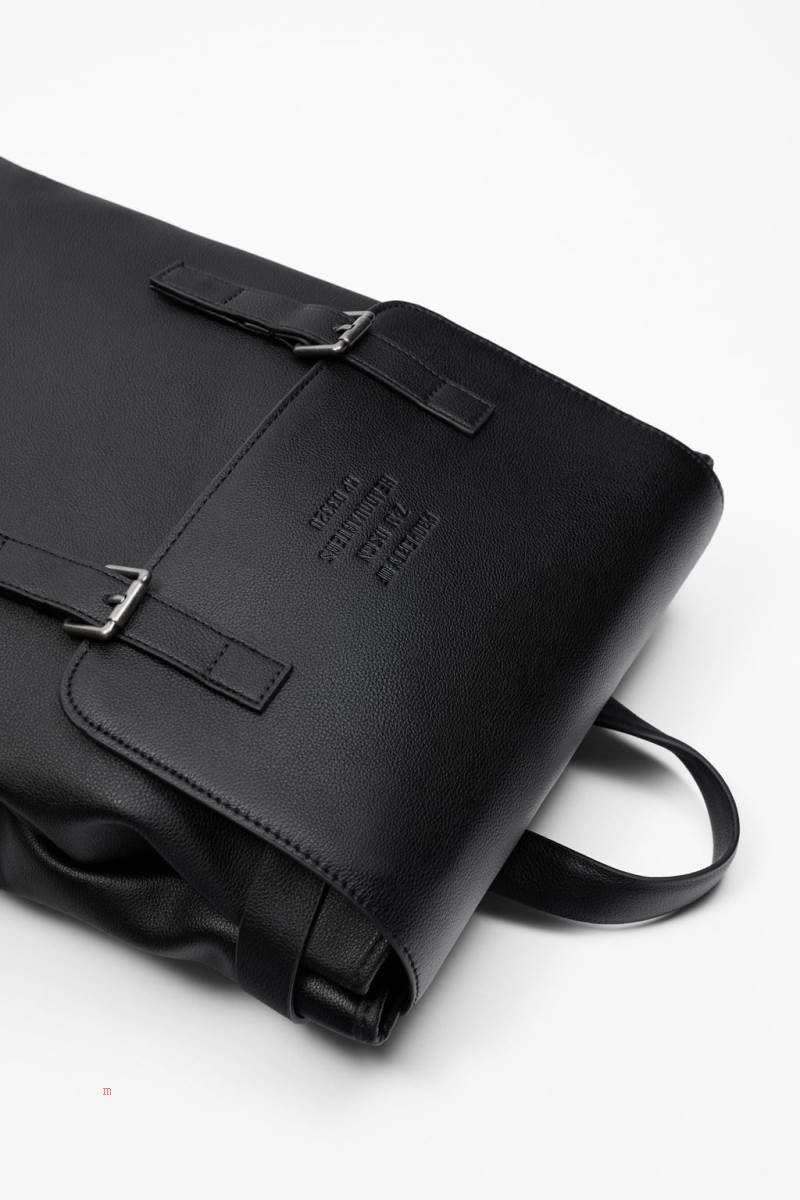 ZARA MINIMALIST WITH FLAP Ryggsäck Herr Svarta | POVAJ-8651