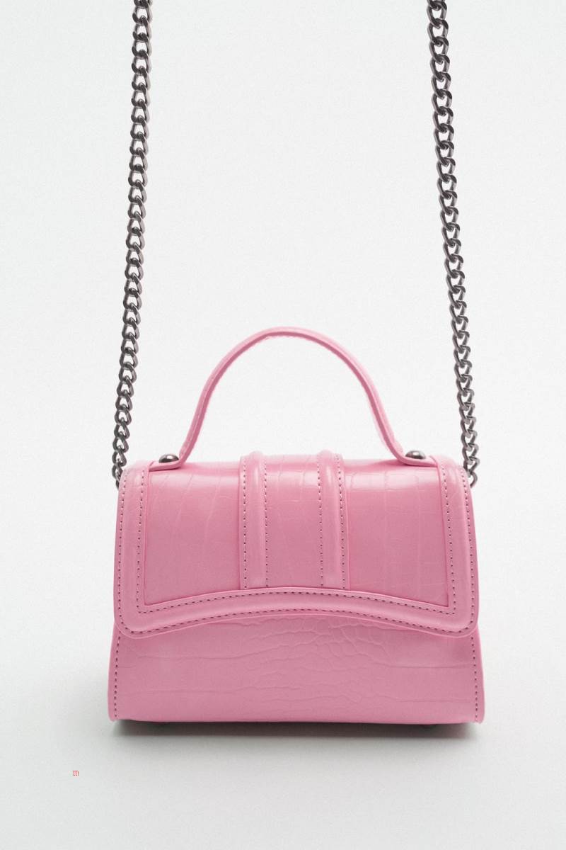 ZARA MINI CITY BAG Crossbody Väska Dam Rosa | FAYXM-3182