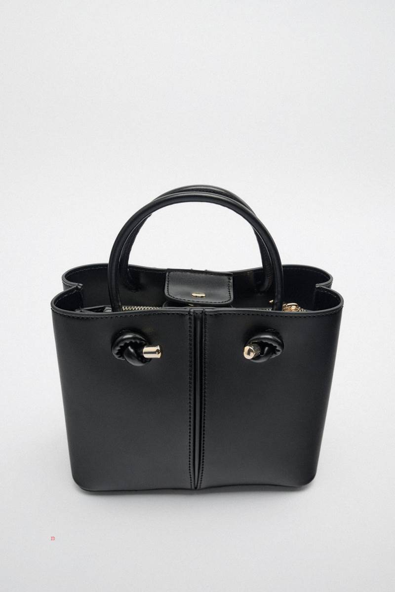 ZARA MINI CITY BAG Crossbody Väska Dam Svarta | YVBMC-4938