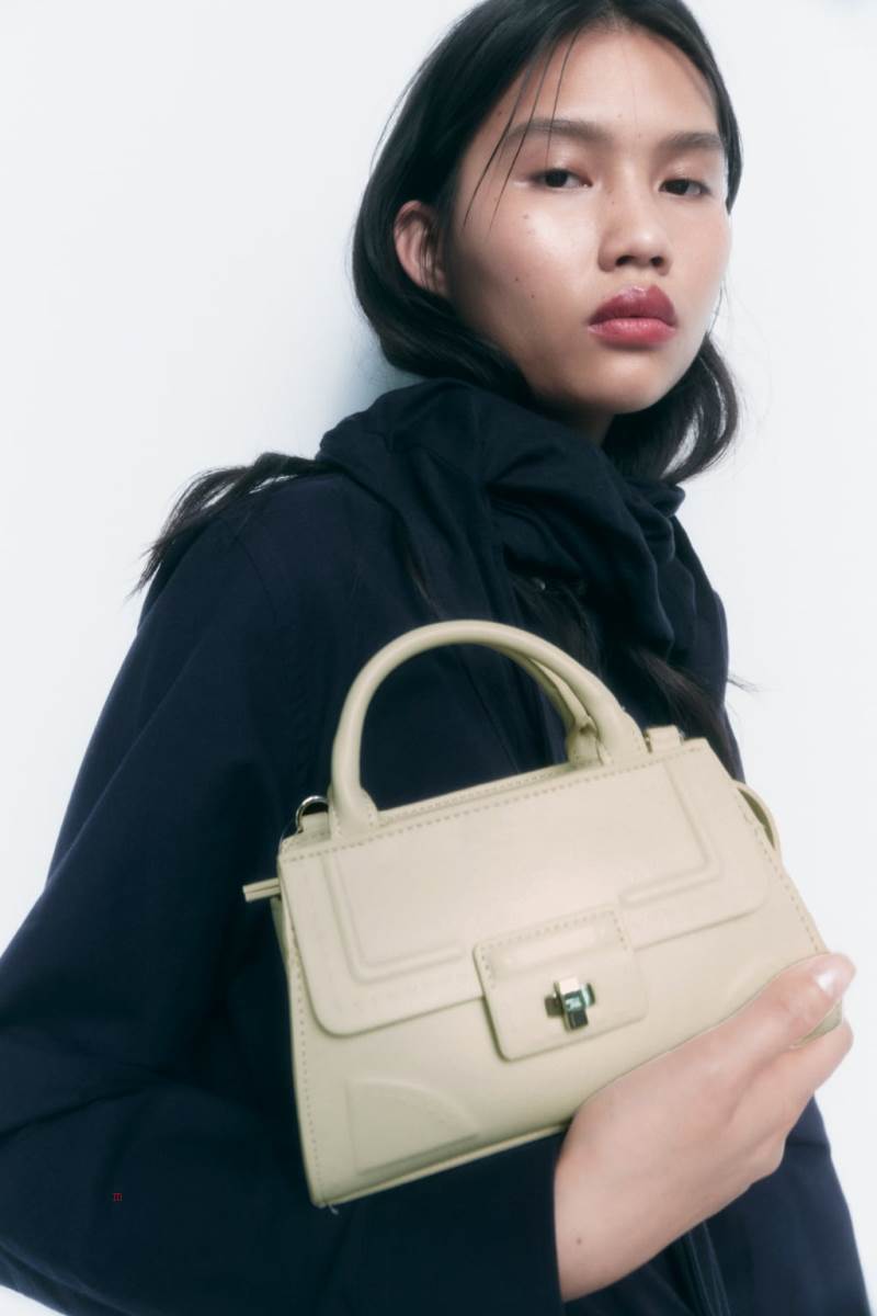 ZARA MINI Crossbody Väska Dam Vita | KCBJR-0172