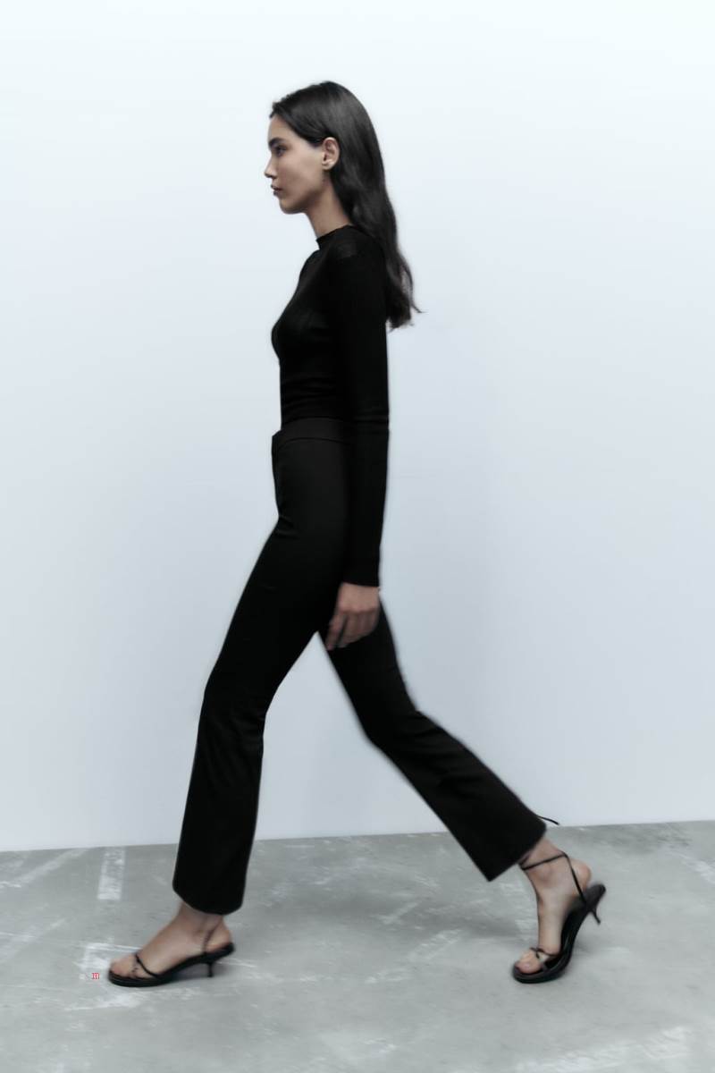 ZARA MINI FLARE Byxor Dam Svarta | GXODI-4512