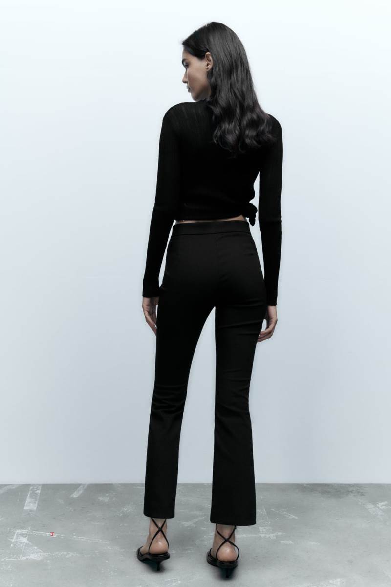 ZARA MINI FLARE Byxor Dam Svarta | GXODI-4512