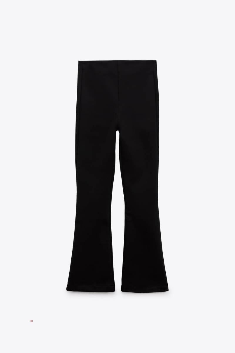 ZARA MINI FLARE Leggings Dam Svarta | UHISW-7146
