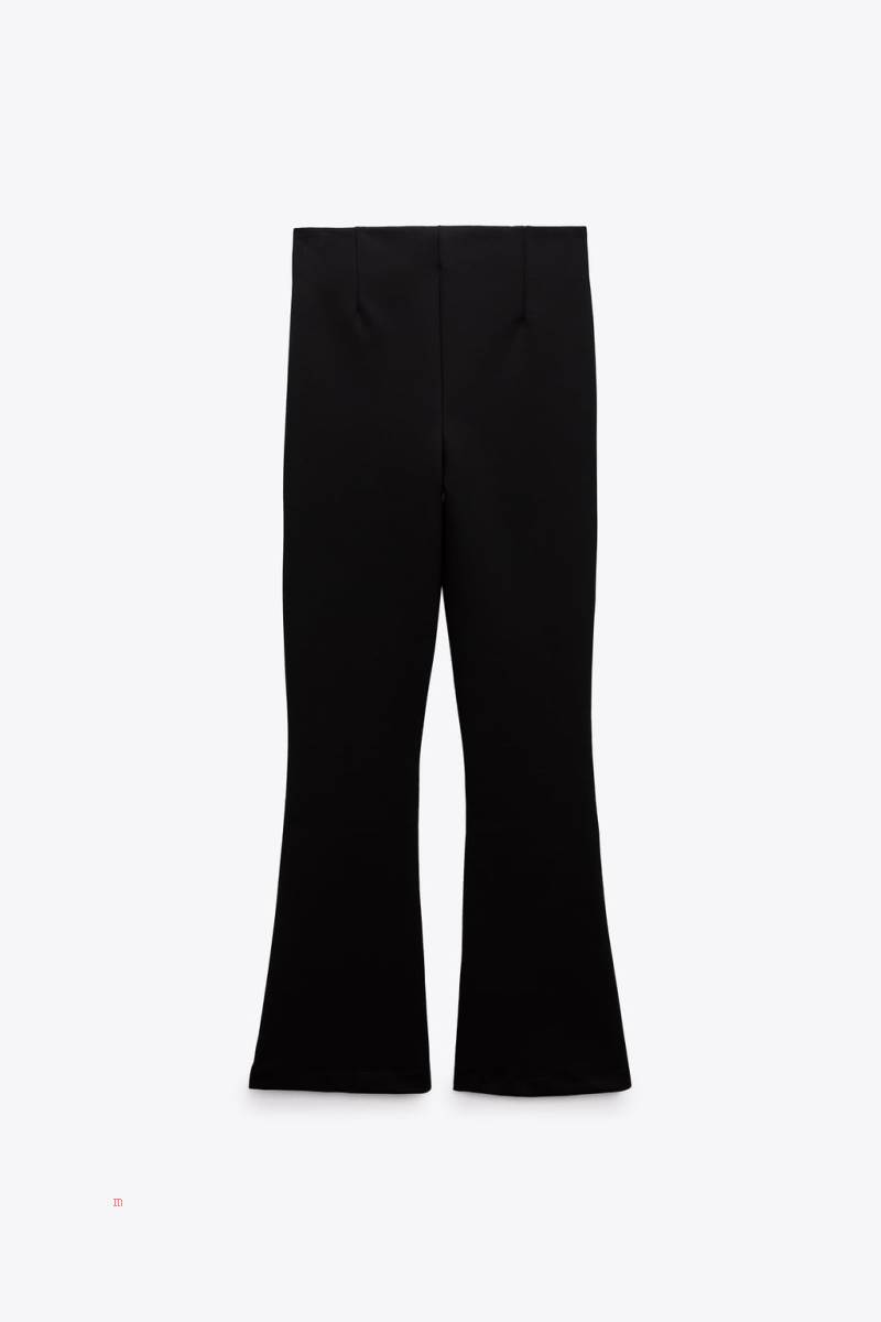 ZARA MINI FLARE Leggings Dam Svarta | UHISW-7146