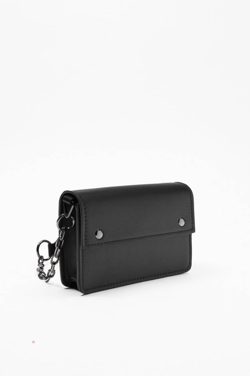 ZARA MINI WITH FOLDOVER FLAP Messenger Väska Herr Svarta | ERHFS-7230
