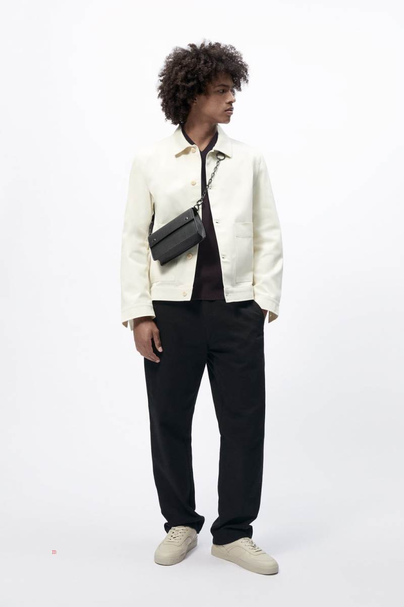 ZARA MINI WITH FOLDOVER FLAP Messenger Väska Herr Svarta | ERHFS-7230