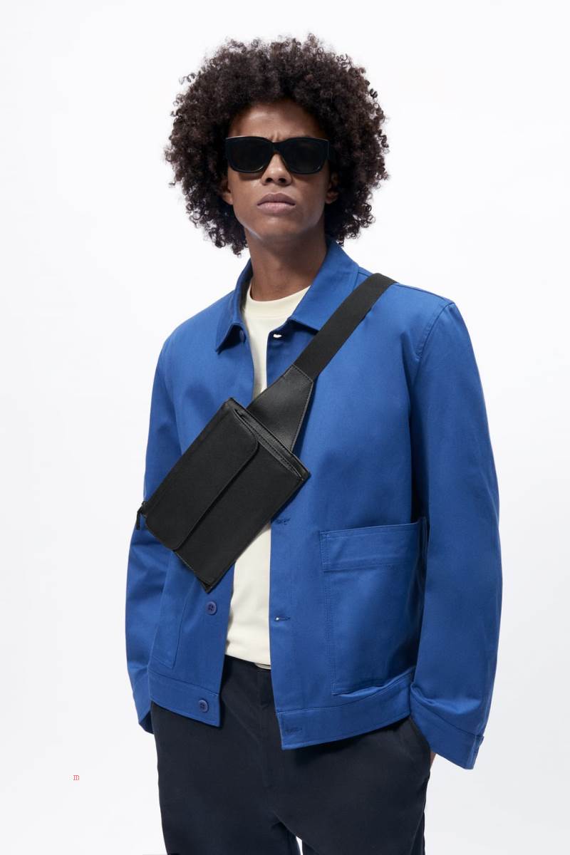 ZARA MONOCHROME Bältesväska Herr Svarta | USVFI-9864