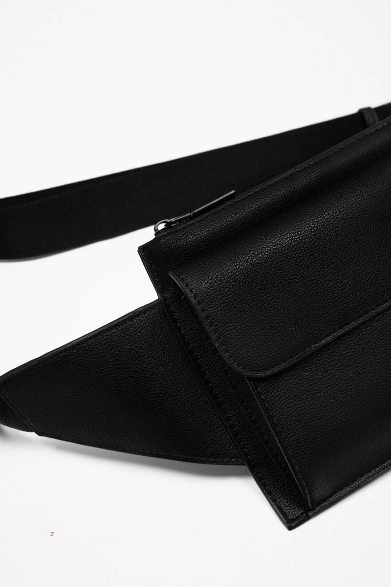 ZARA MONOCHROME Bältesväska Herr Svarta | USVFI-9864