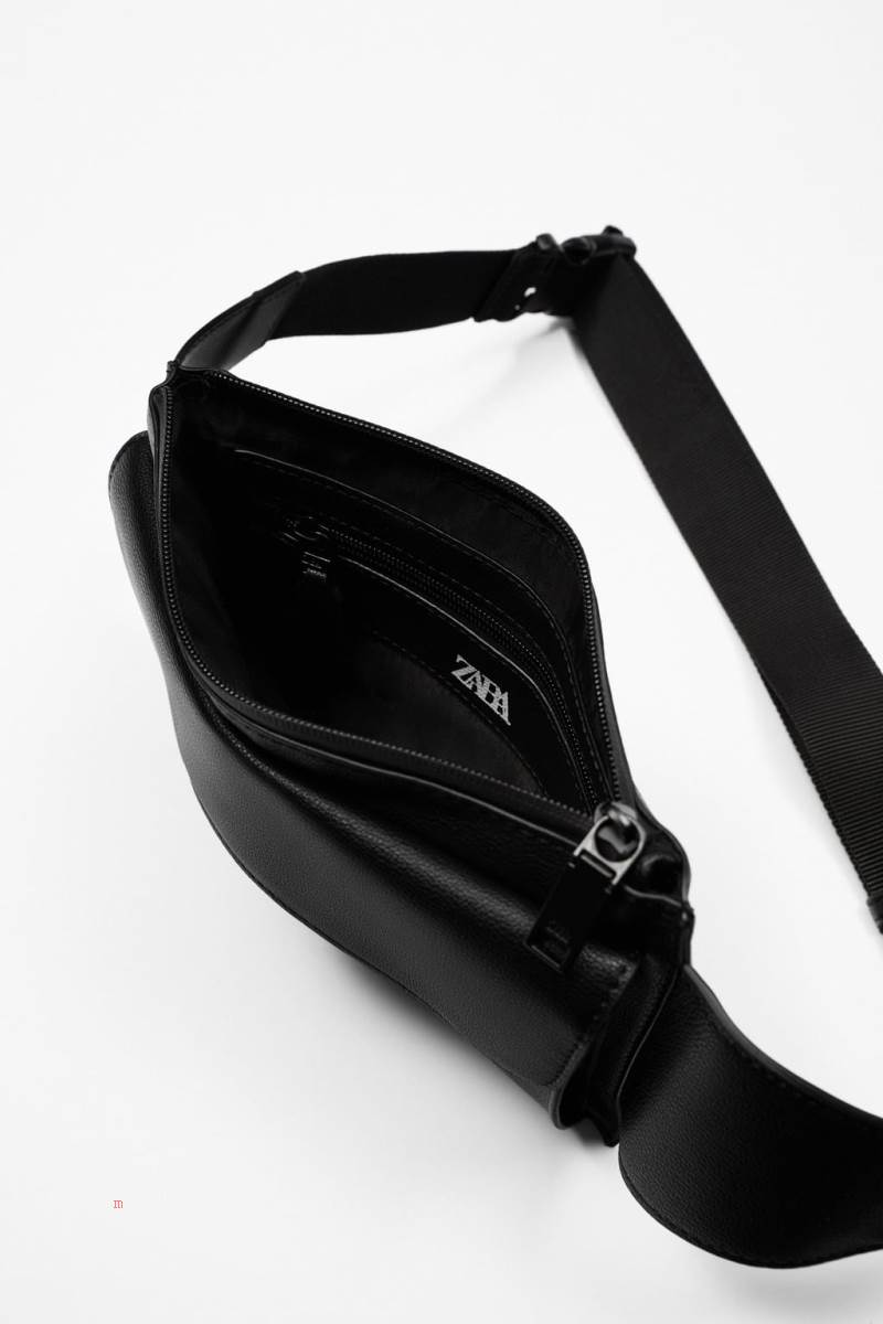 ZARA MONOCHROME Bältesväska Herr Svarta | USVFI-9864