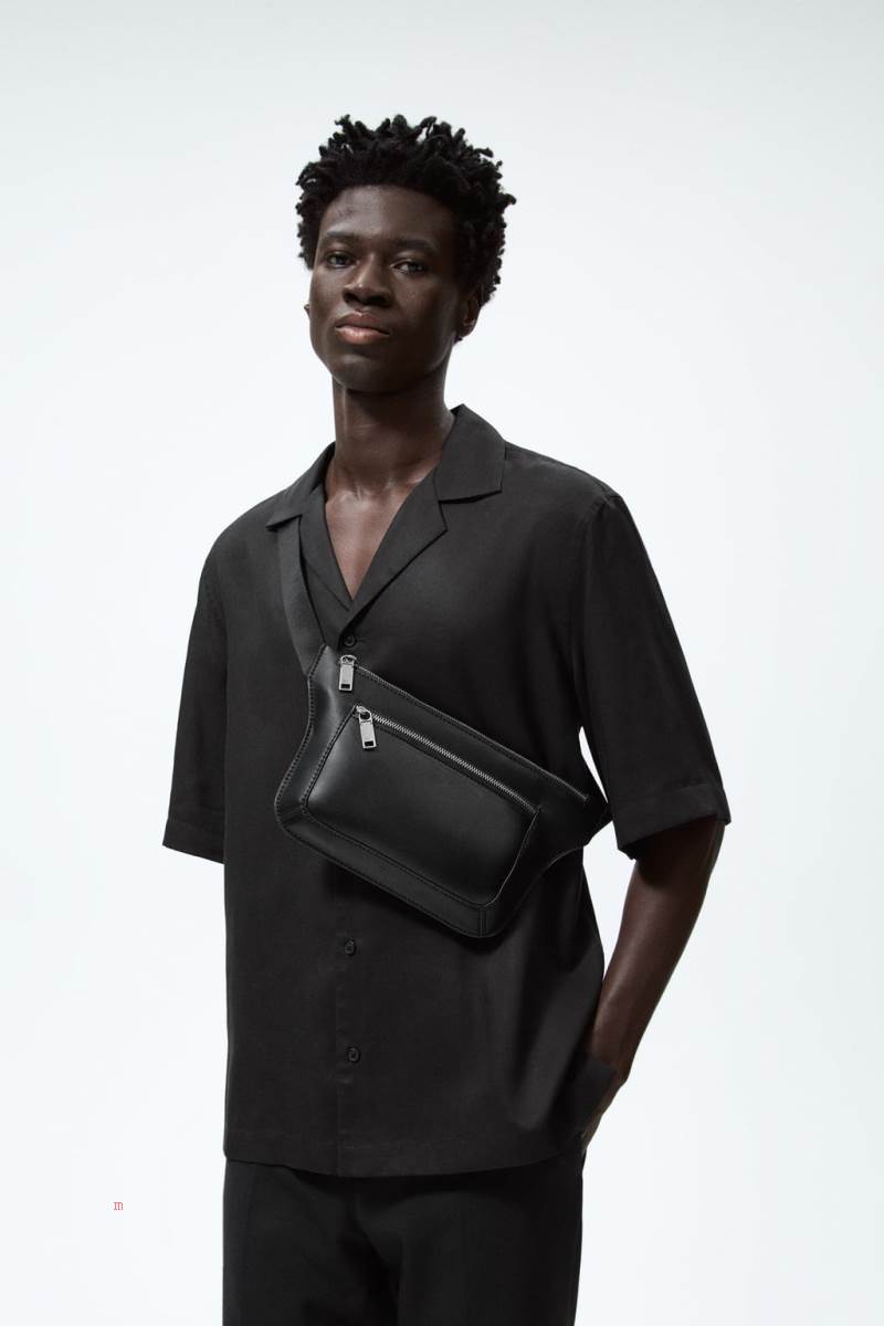 ZARA MONOCHROME Bältesväska Herr Svarta | WUOMV-8135