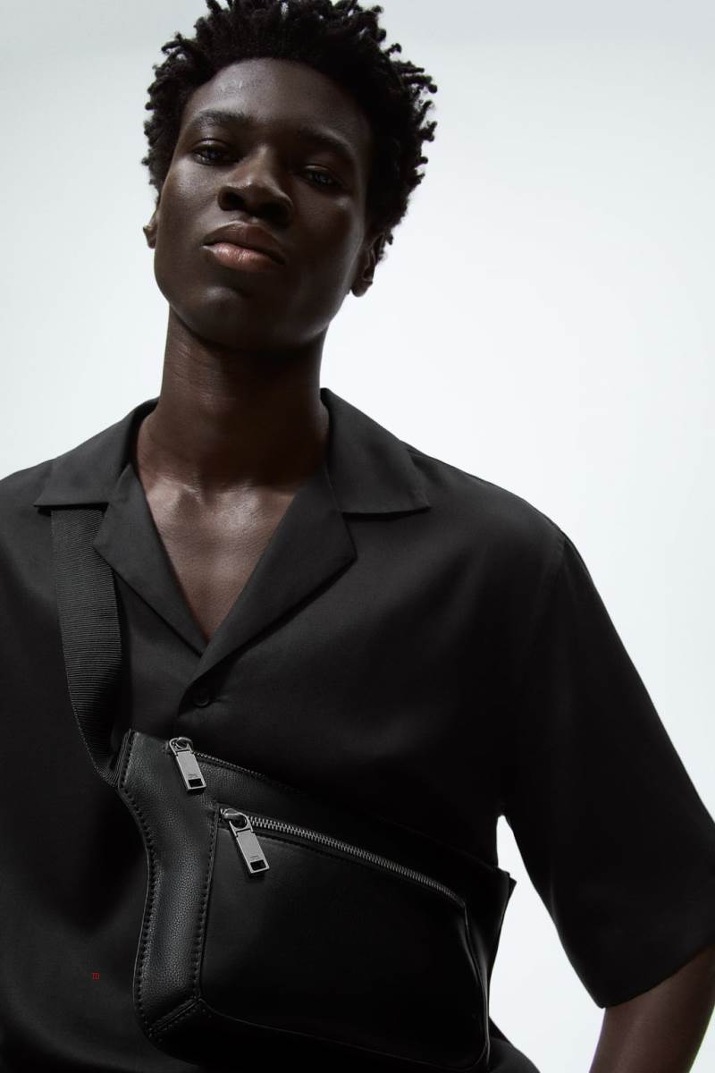 ZARA MONOCHROME Bältesväska Herr Svarta | WUOMV-8135