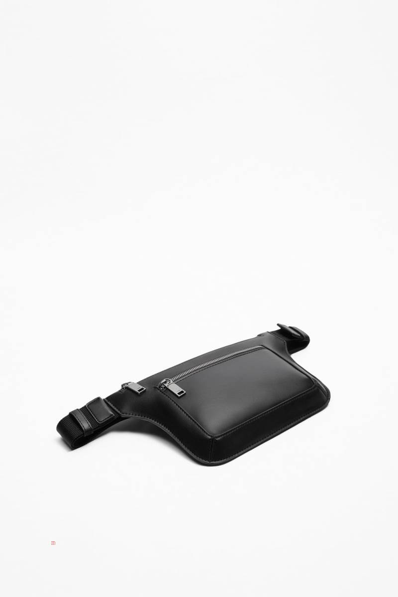 ZARA MONOCHROME Bältesväska Herr Svarta | WUOMV-8135