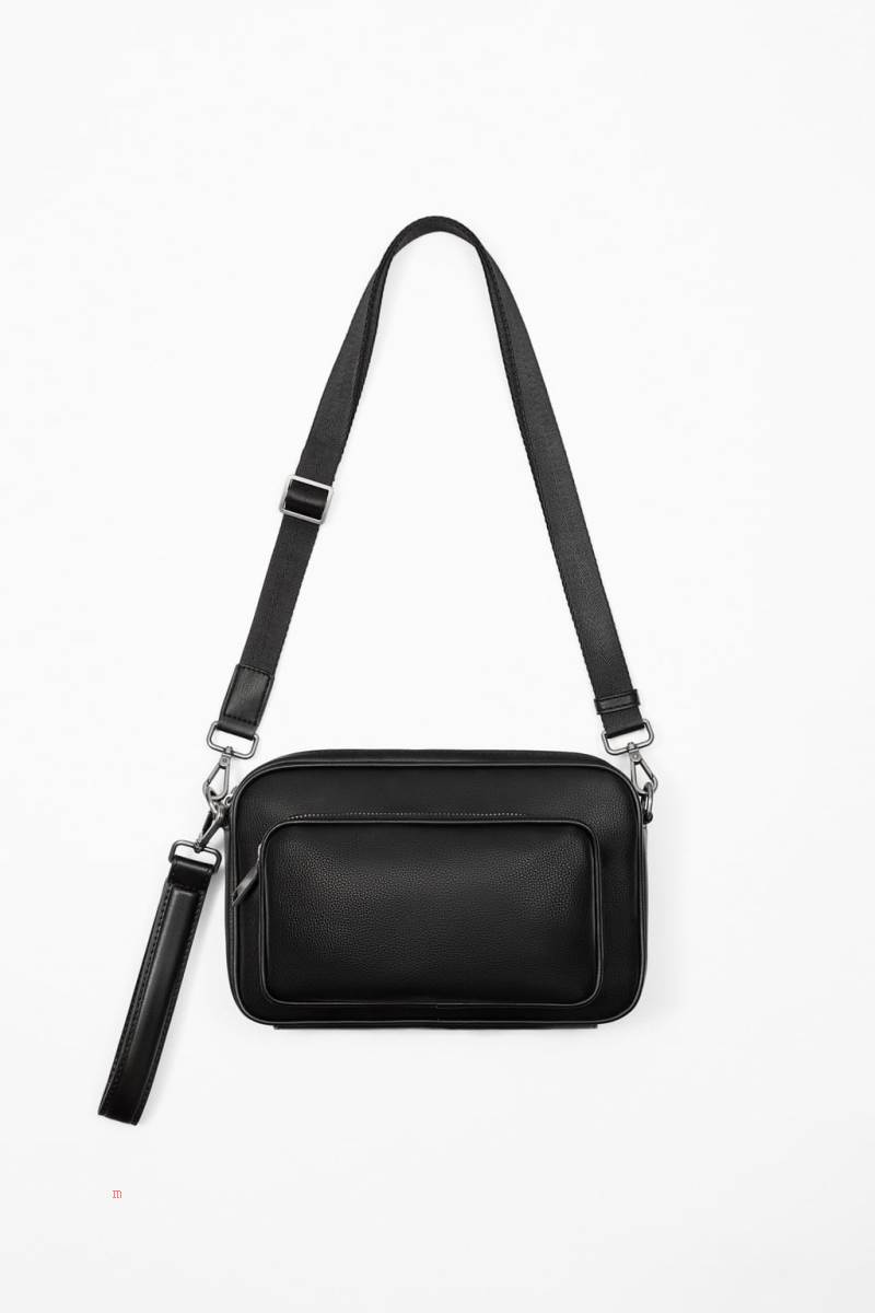 ZARA MONOCHROME Crossbody Väska Herr Svarta | INXGM-6439