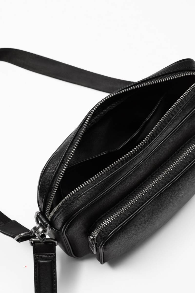 ZARA MONOCHROME Crossbody Väska Herr Svarta | INXGM-6439