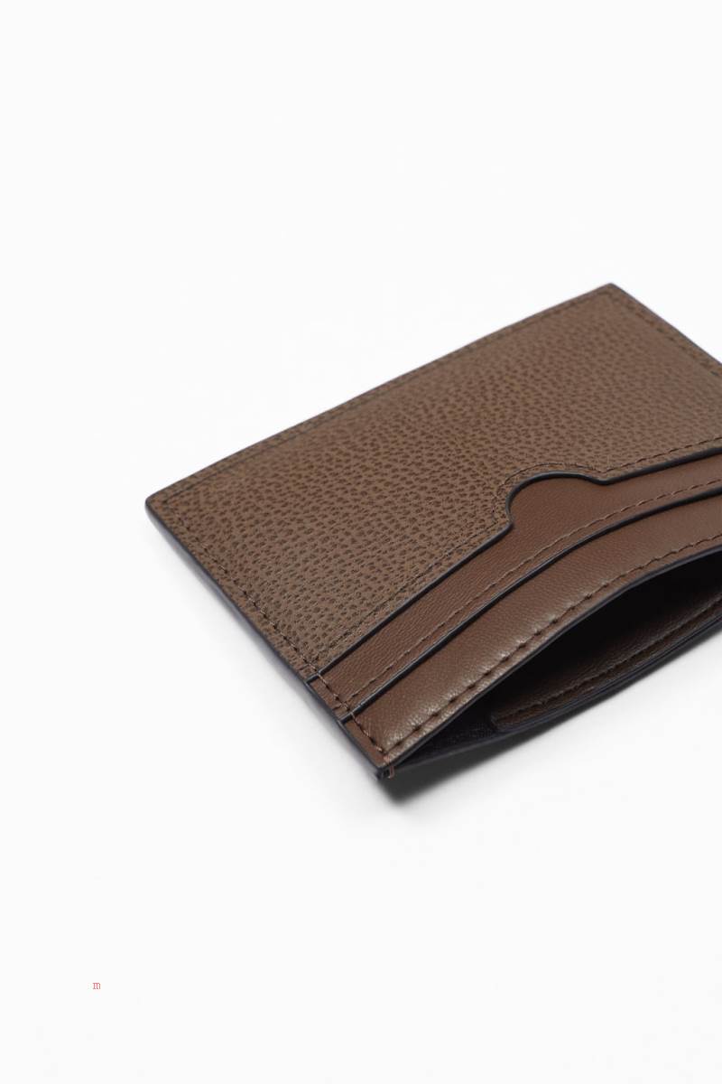 ZARA MONOCHROME EMBOSSED CARD HOLDER Plånbok Herr Bruna | LBCJV-8746