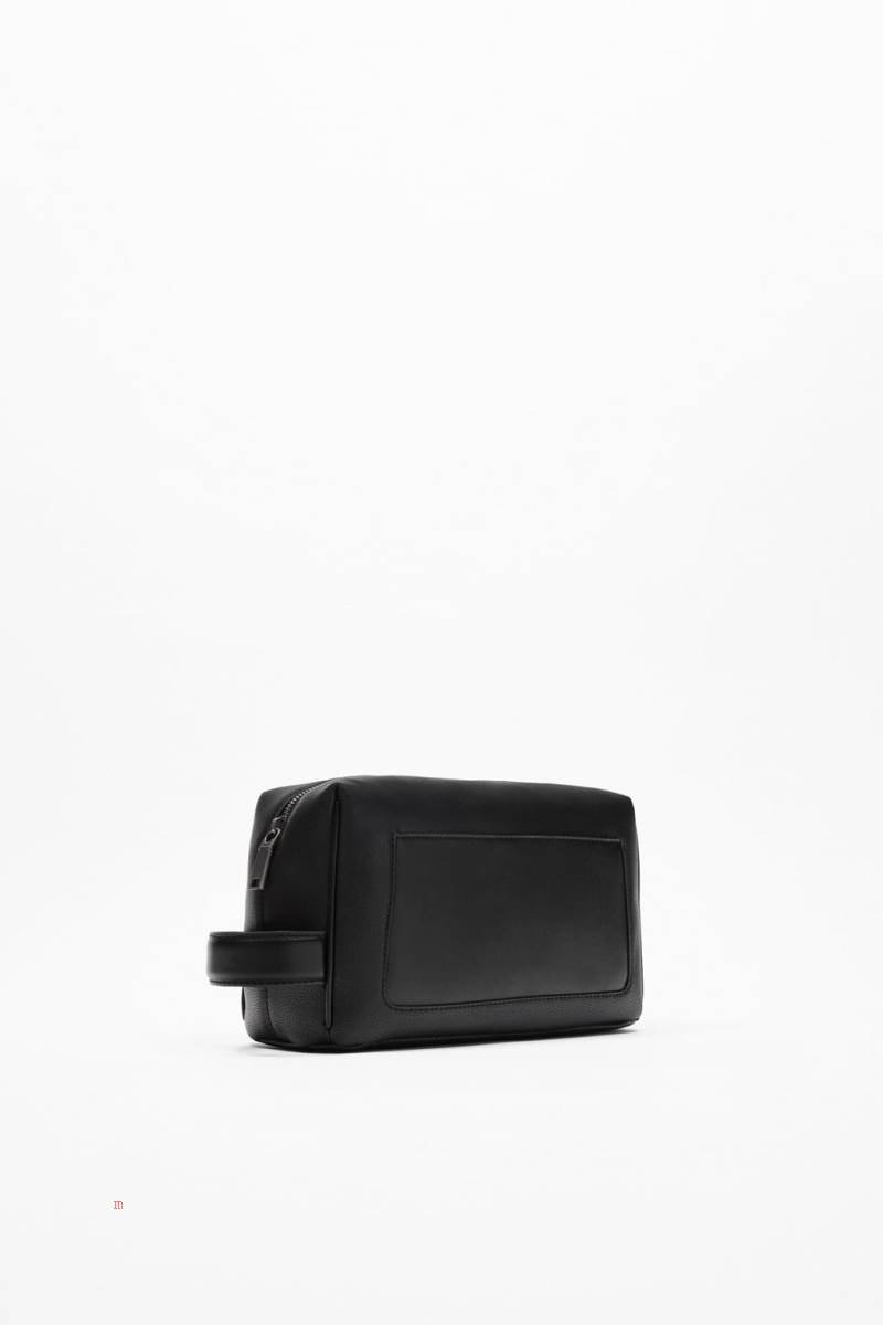 ZARA MONOCHROME TOILETRY BAG Resväska Herr Svarta | BTCJQ-4298