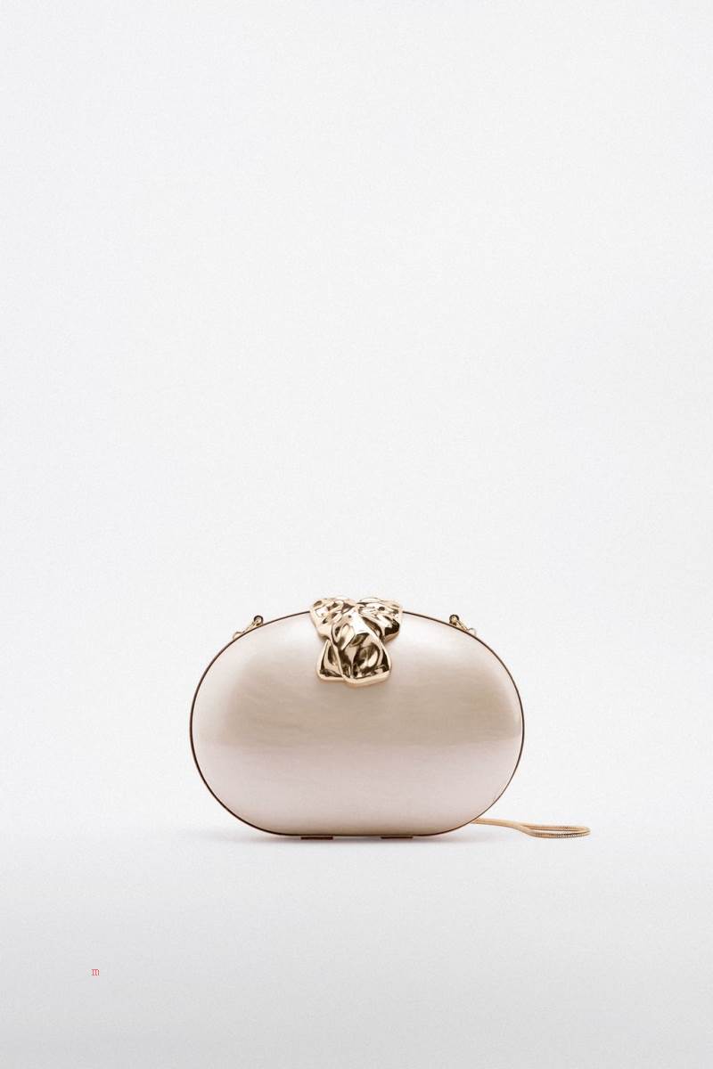ZARA MOTHER-OF-PEARL-EFFECT Crossbody Väska Dam Vita | BQPUF-6915