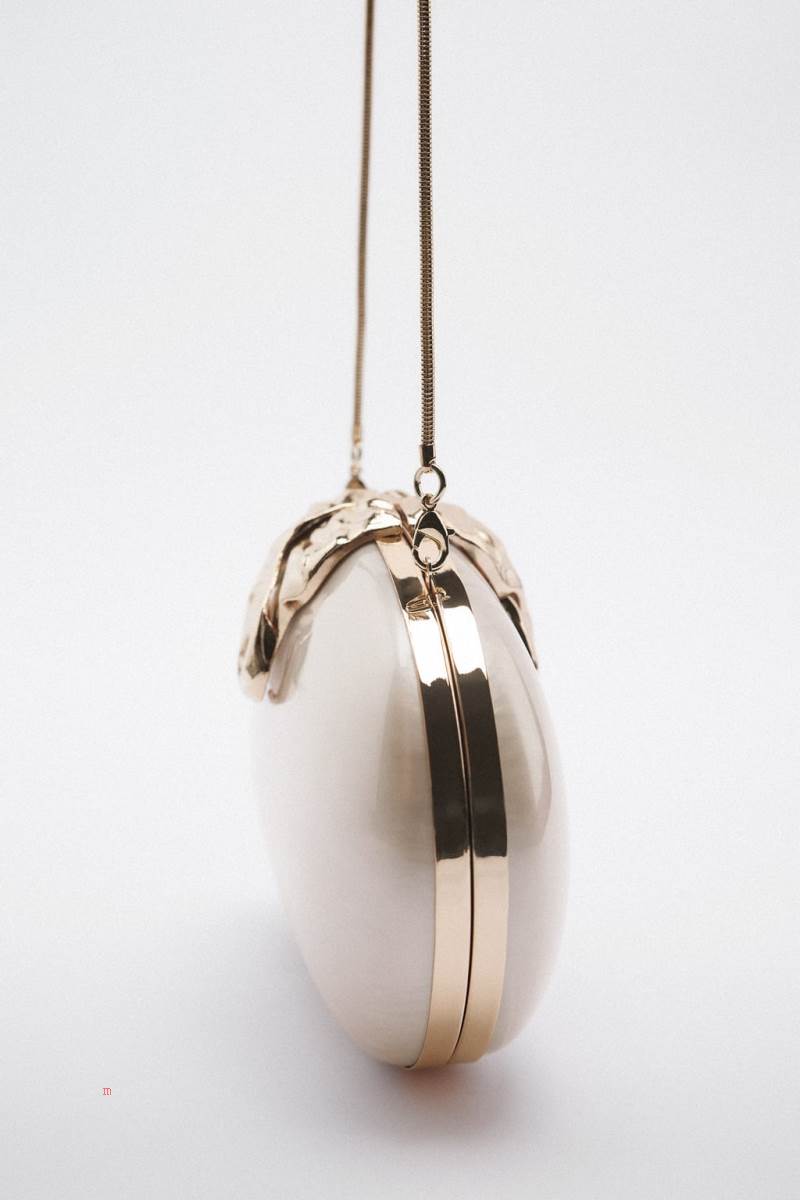 ZARA MOTHER-OF-PEARL-EFFECT Crossbody Väska Dam Vita | BQPUF-6915