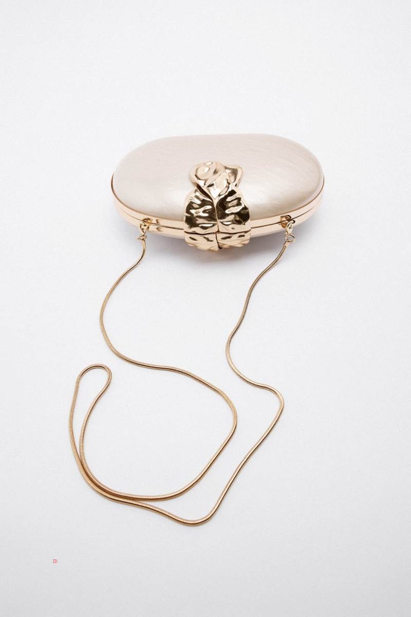 ZARA MOTHER-OF-PEARL-EFFECT Crossbody Väska Dam Vita | BQPUF-6915