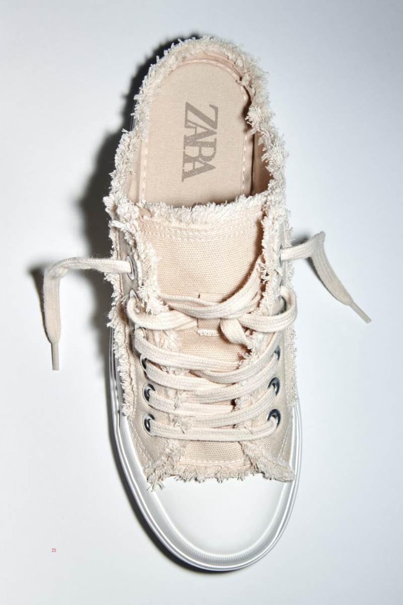 ZARA MULE Träningsskor Dam Beige | WXLBH-7493