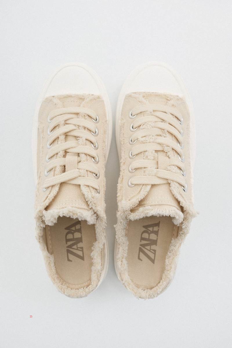 ZARA MULE Träningsskor Dam Beige | WXLBH-7493