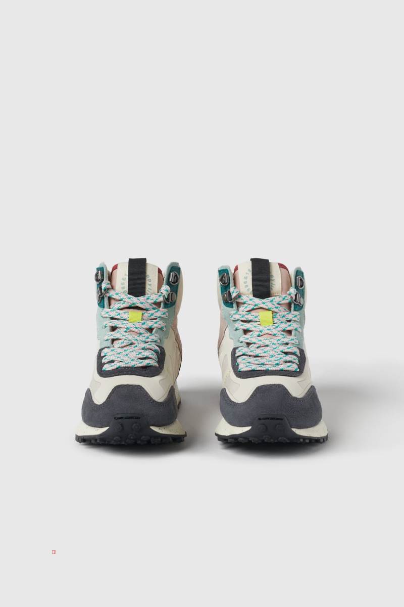 ZARA MULTICOLOURED HIGH-TOP Sneakers Tjej Olika Färger Röda | JTBXC-9301