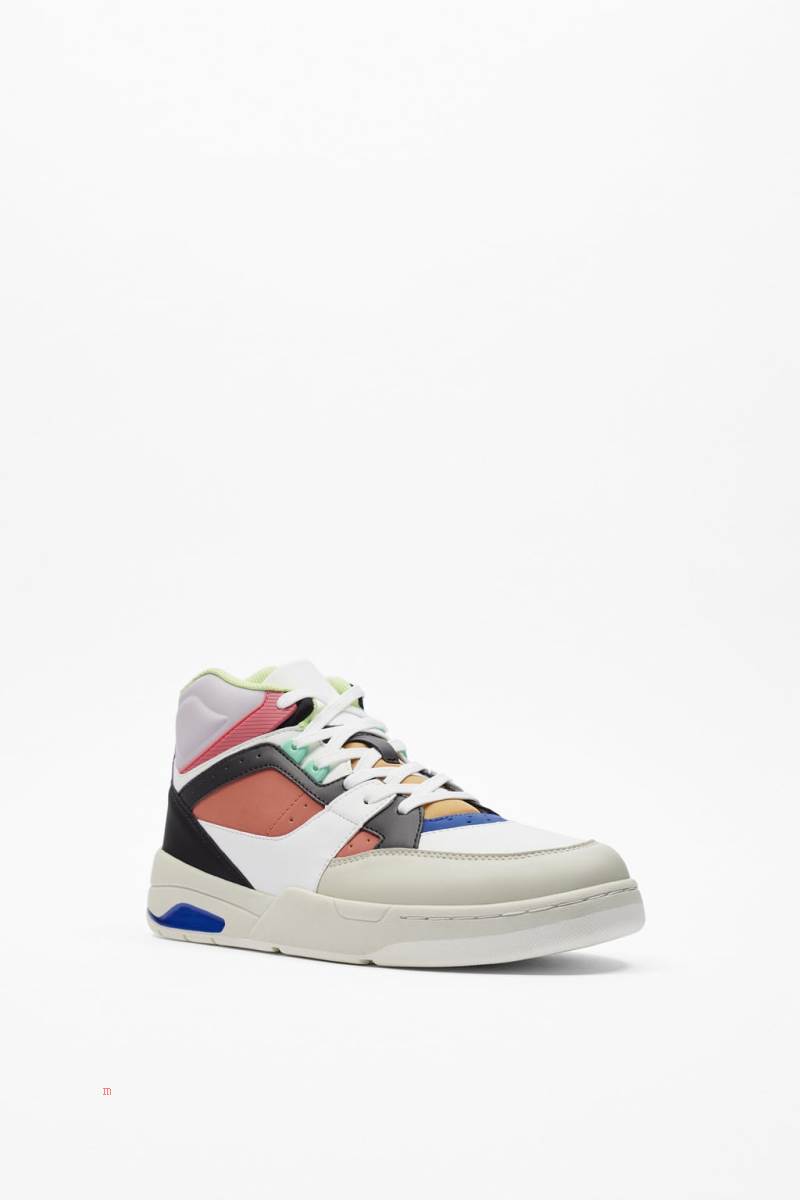 ZARA MULTICOLOURED HIGH-TOP Träningsskor Herr Olika Färger Röda | GFOSK-9512