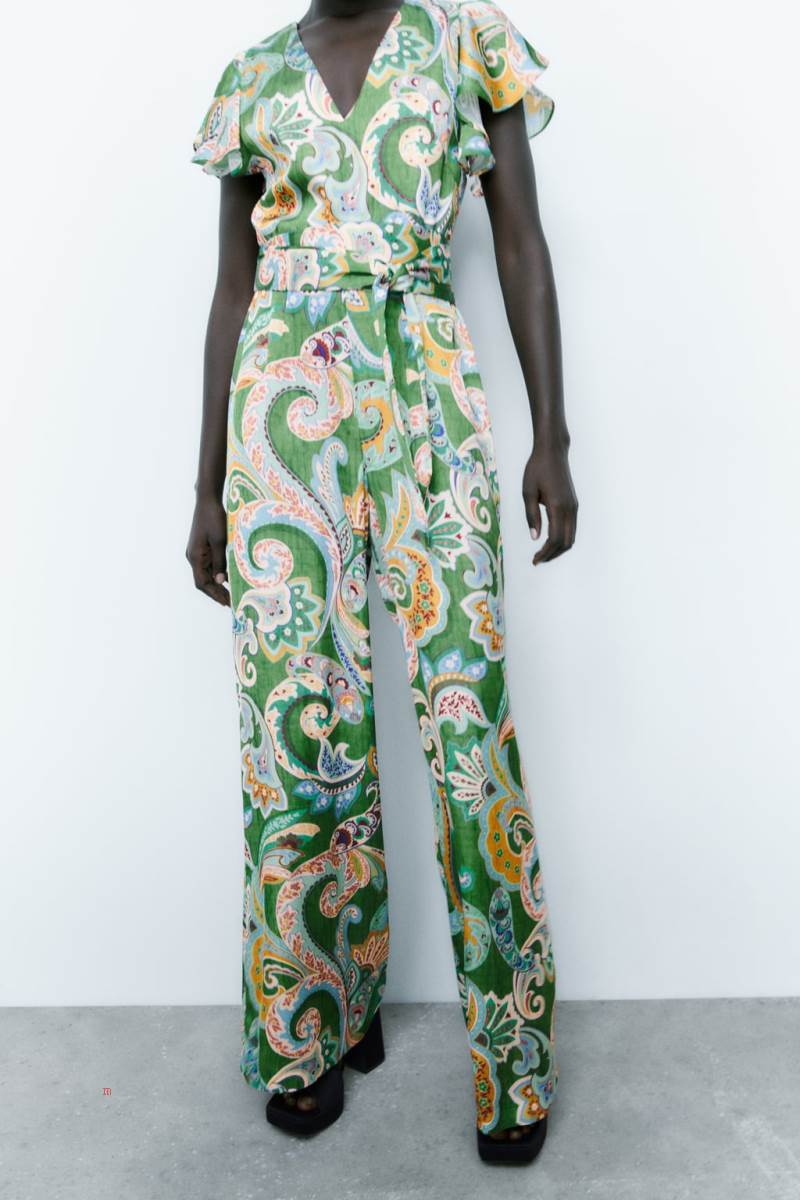 ZARA MULTICOLOURED PRINT Jumpsuit Dam Olika Färger Röda | RBZHM-2586