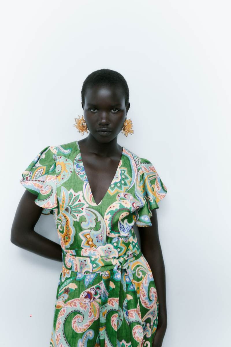 ZARA MULTICOLOURED PRINT Jumpsuit Dam Olika Färger Röda | RBZHM-2586