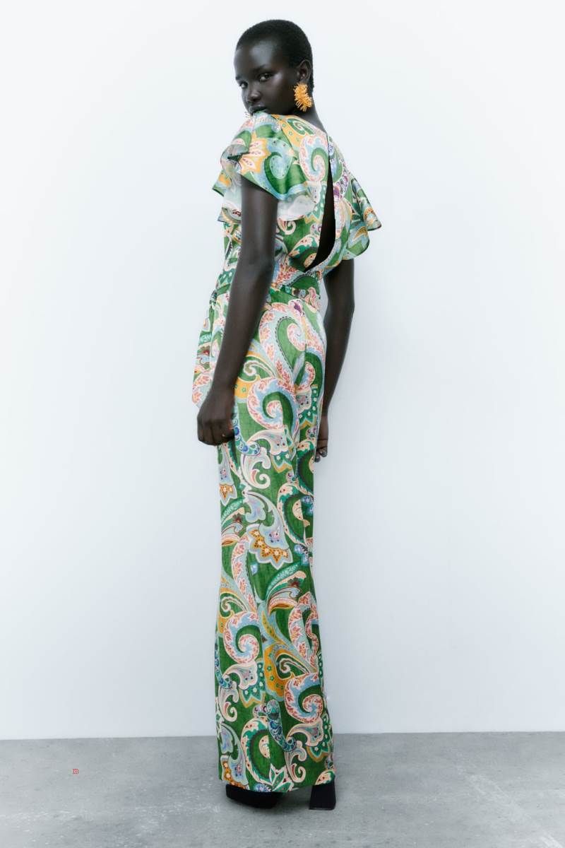 ZARA MULTICOLOURED PRINT Jumpsuit Dam Olika Färger Röda | RBZHM-2586