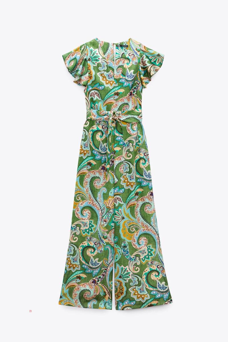 ZARA MULTICOLOURED PRINT Jumpsuit Dam Olika Färger Röda | RBZHM-2586