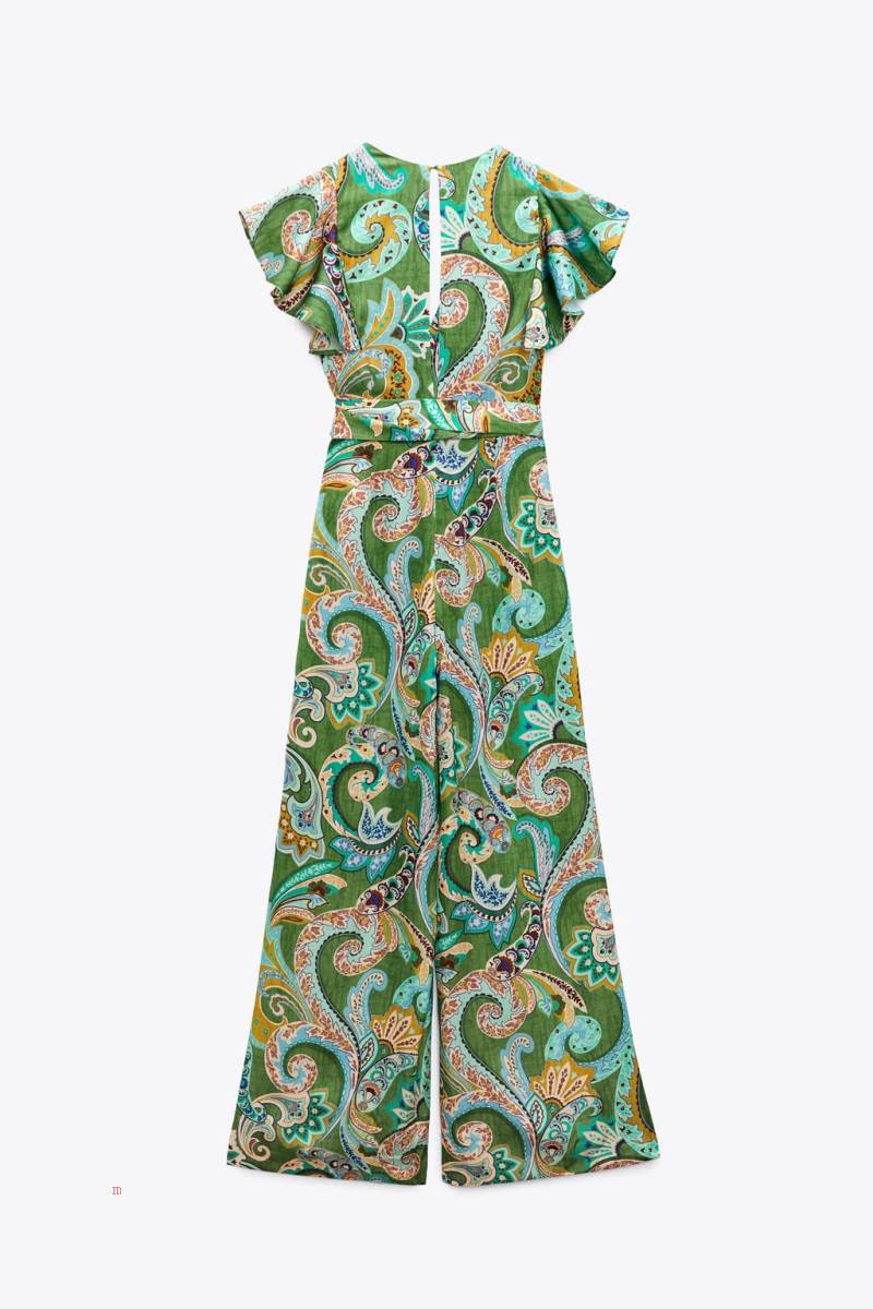 ZARA MULTICOLOURED PRINT Jumpsuit Dam Olika Färger Röda | RBZHM-2586