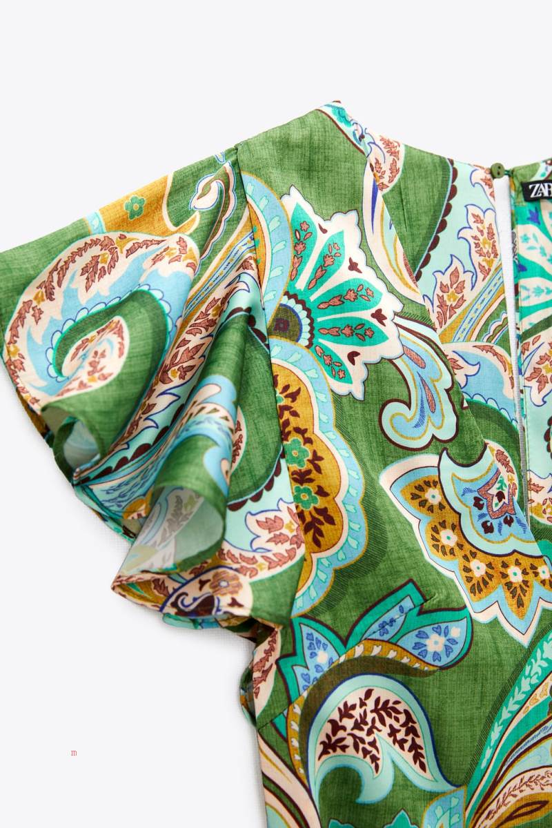 ZARA MULTICOLOURED PRINT Jumpsuit Dam Olika Färger Röda | RBZHM-2586