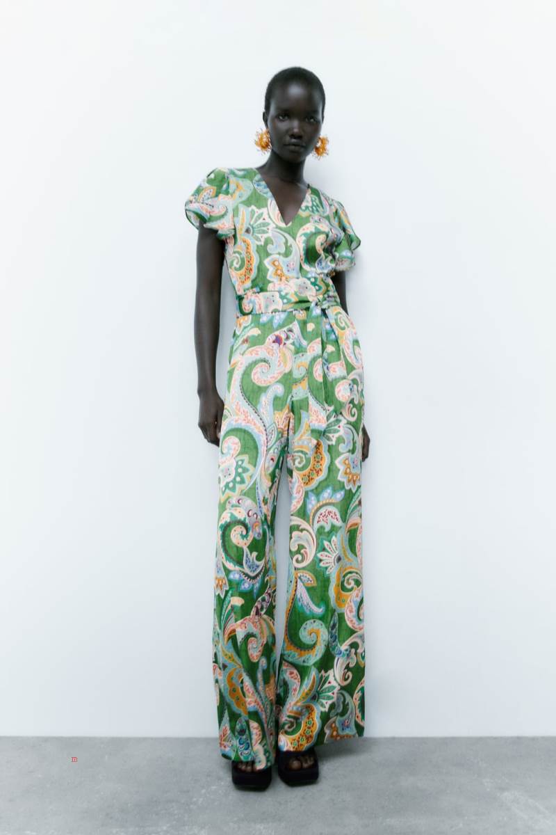 ZARA MULTICOLOURED PRINT Jumpsuit Dam Olika Färger Röda | RBZHM-2586
