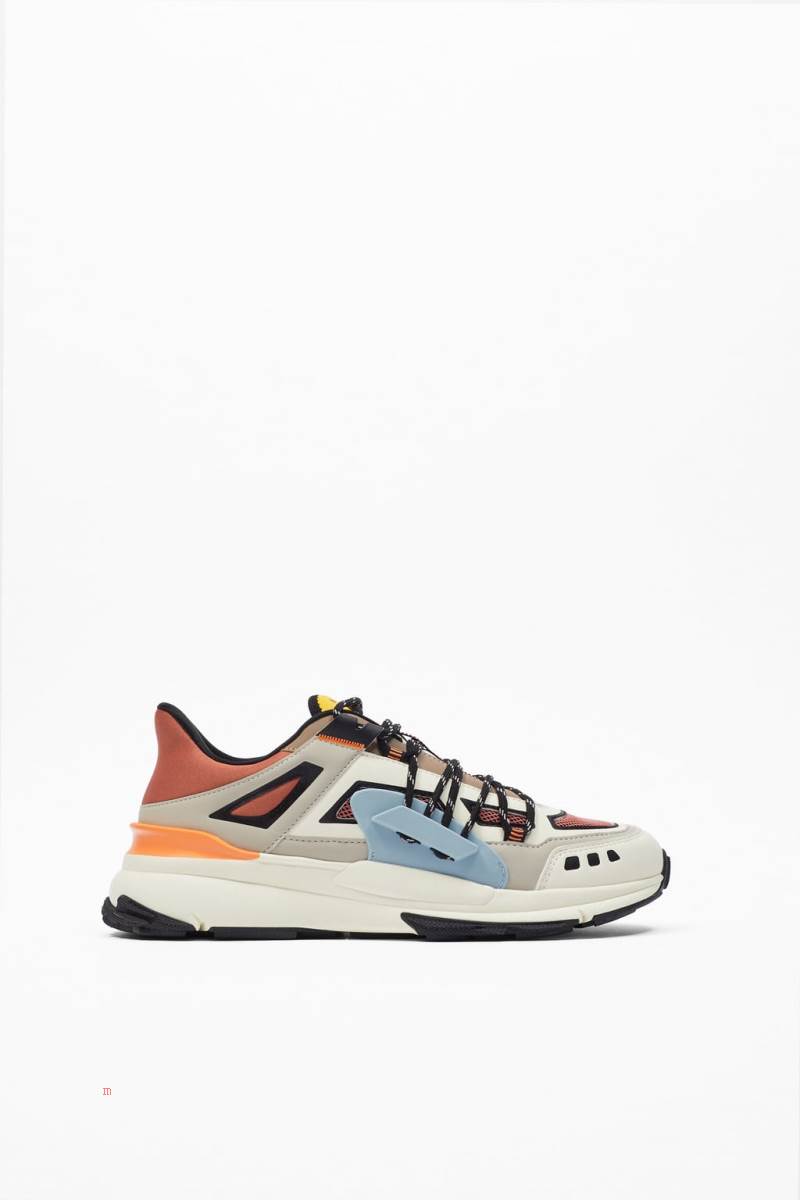 ZARA MULTICOLOURED RUNNING Träningsskor Herr Olika Färger Röda | VBISM-3710