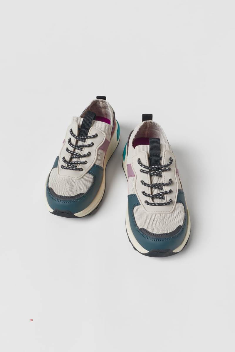 ZARA MULTICOLOURED Sneakers Tjej Olika Färger Röda | DZTMU-1793