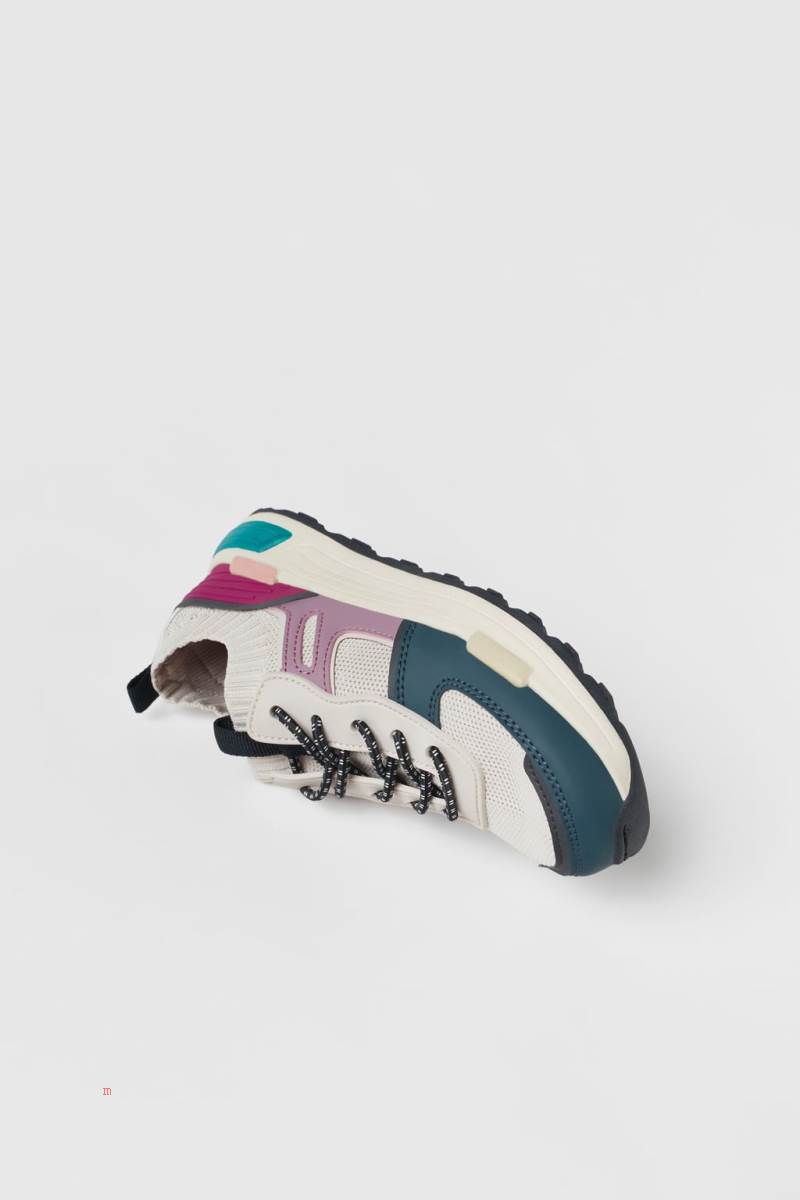 ZARA MULTICOLOURED Sneakers Tjej Olika Färger Röda | DZTMU-1793