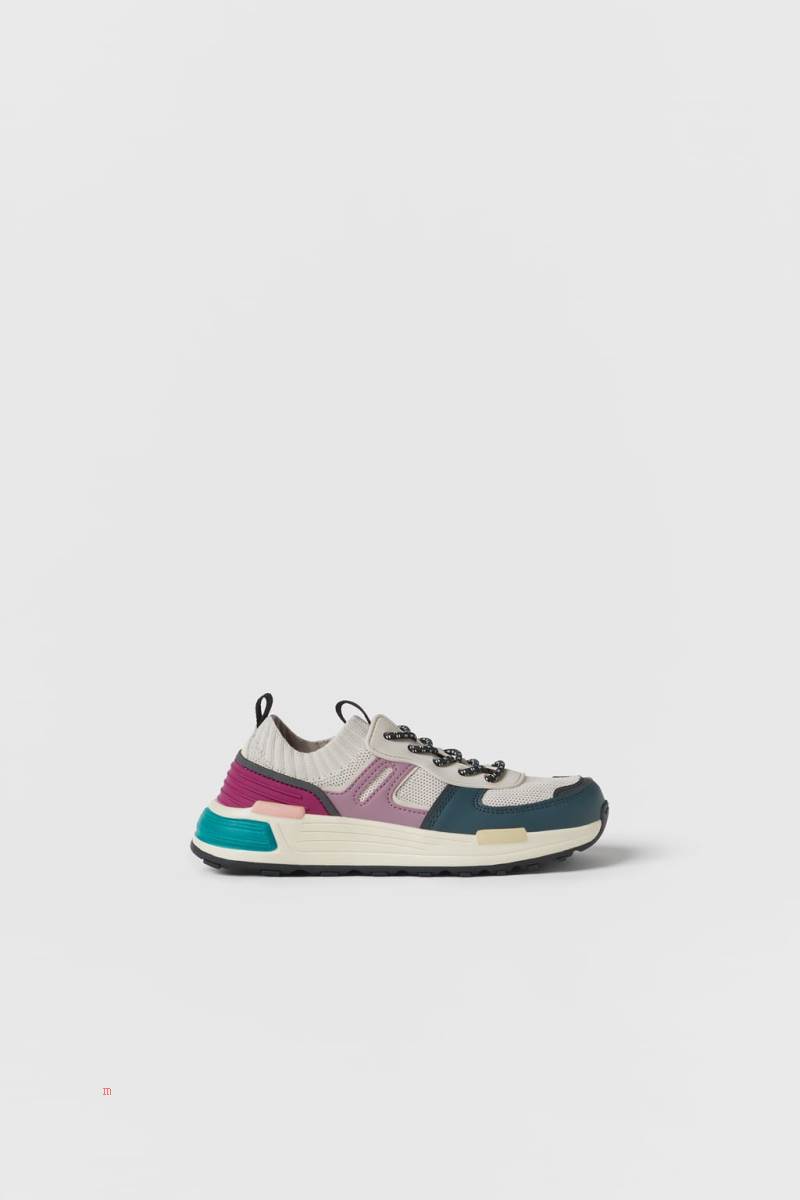 ZARA MULTICOLOURED Sneakers Tjej Olika Färger Röda | DZTMU-1793