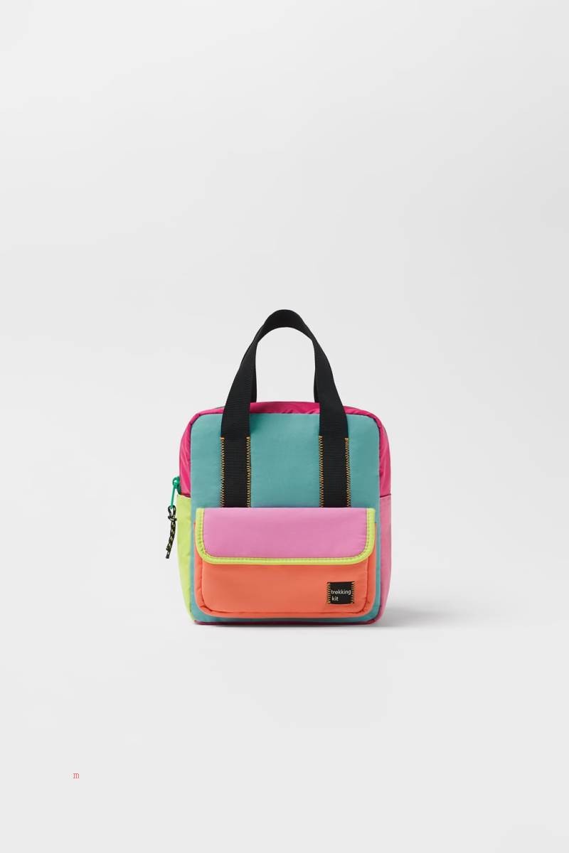 ZARA MULTICOLOURED TECHNICAL Ryggsäck Tjej Olika Färger Röda | HMYNZ-9630