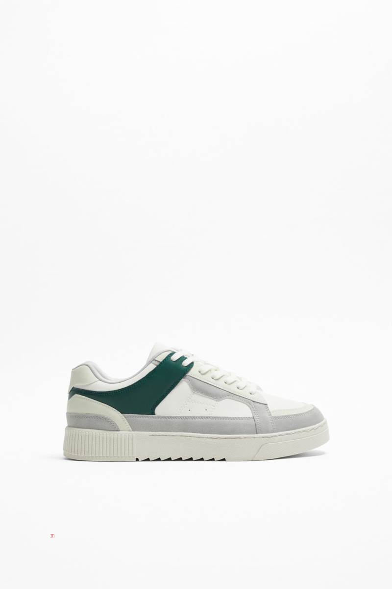 ZARA MULTI-PIECE CONTRAST Sneakers Herr Olika Färger Röda | EAMPJ-2864