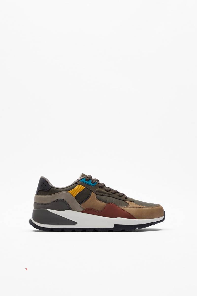 ZARA MULTI-PIECE RUNNING Träningsskor Herr Khaki Gröna | FUBZP-2893