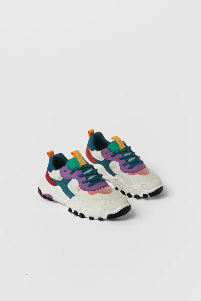 ZARA MULTI-PIECE Sneakers Pojke Vita | FEAYD-5042