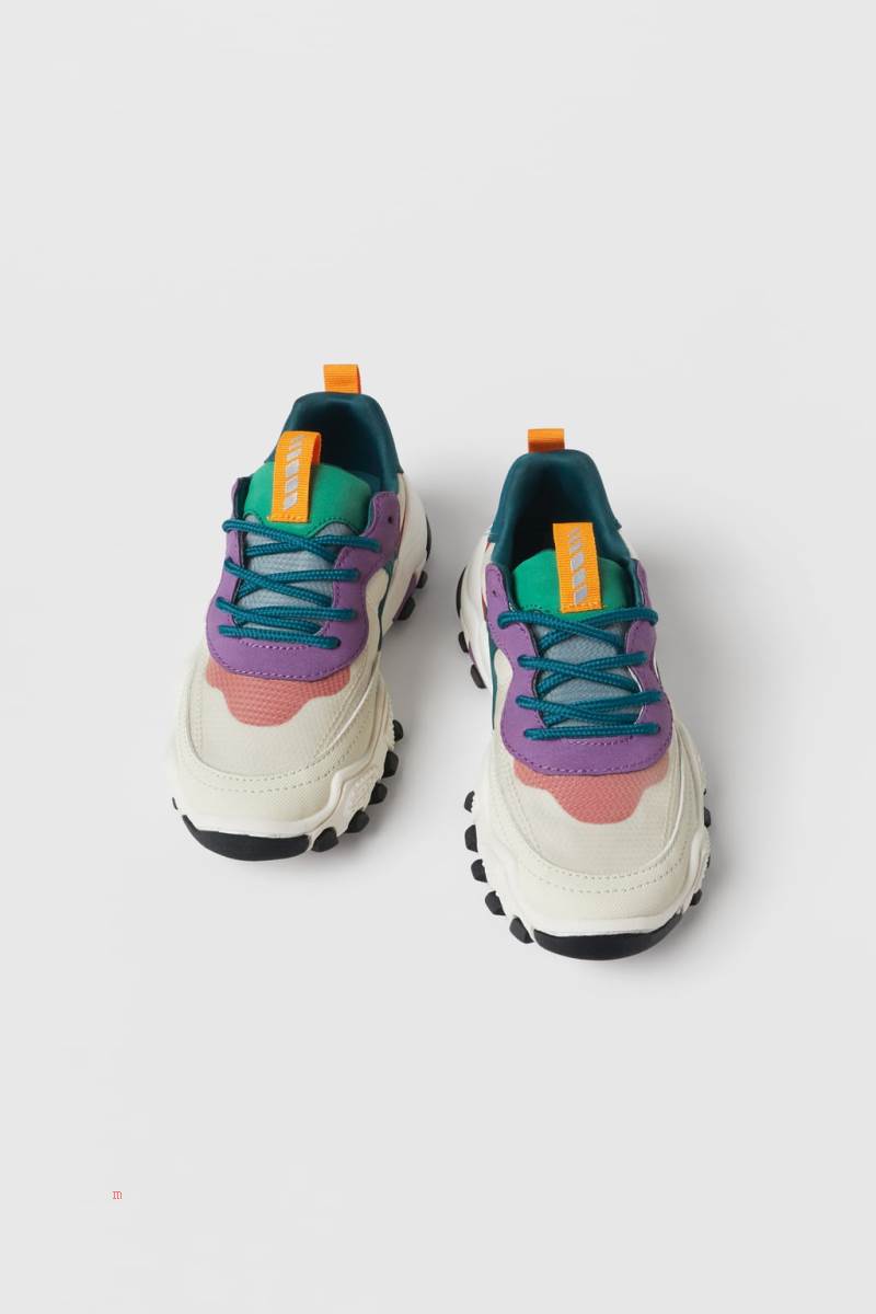 ZARA MULTI-PIECE Sneakers Tjej Vita | LUZXP-6819