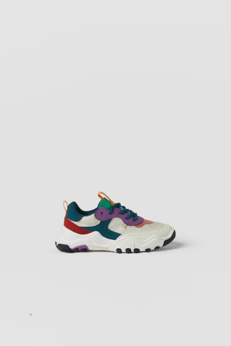ZARA MULTI-PIECE Sneakers Tjej Vita | LUZXP-6819