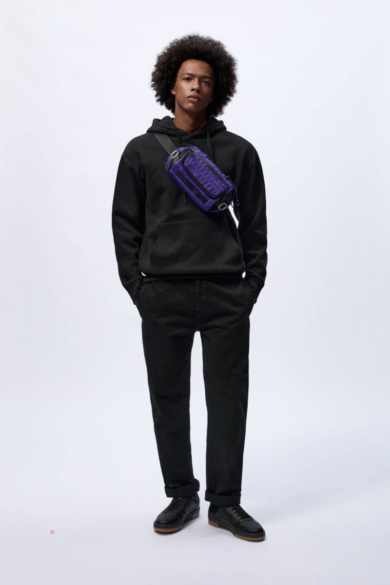 ZARA MULTI-POCKET Bältesväska Herr Lila | VXTQW-8510