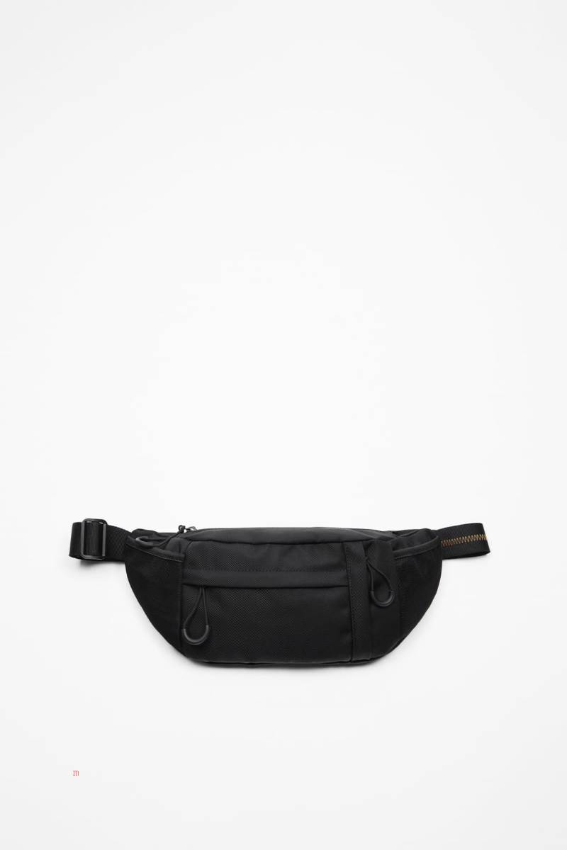 ZARA MULTI-POCKET Bältesväska Herr Svarta | YQWCB-6705