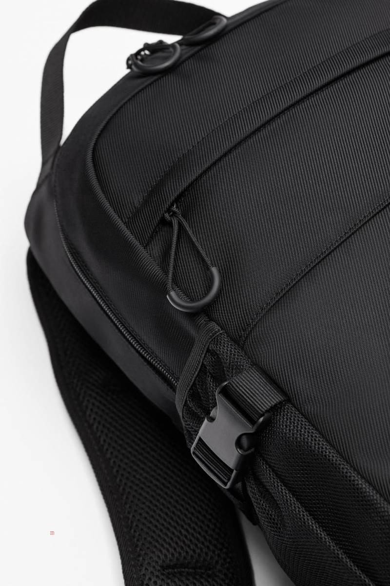 ZARA MULTI-POCKET NYLON Ryggsäck Herr Svarta | INZGP-6945