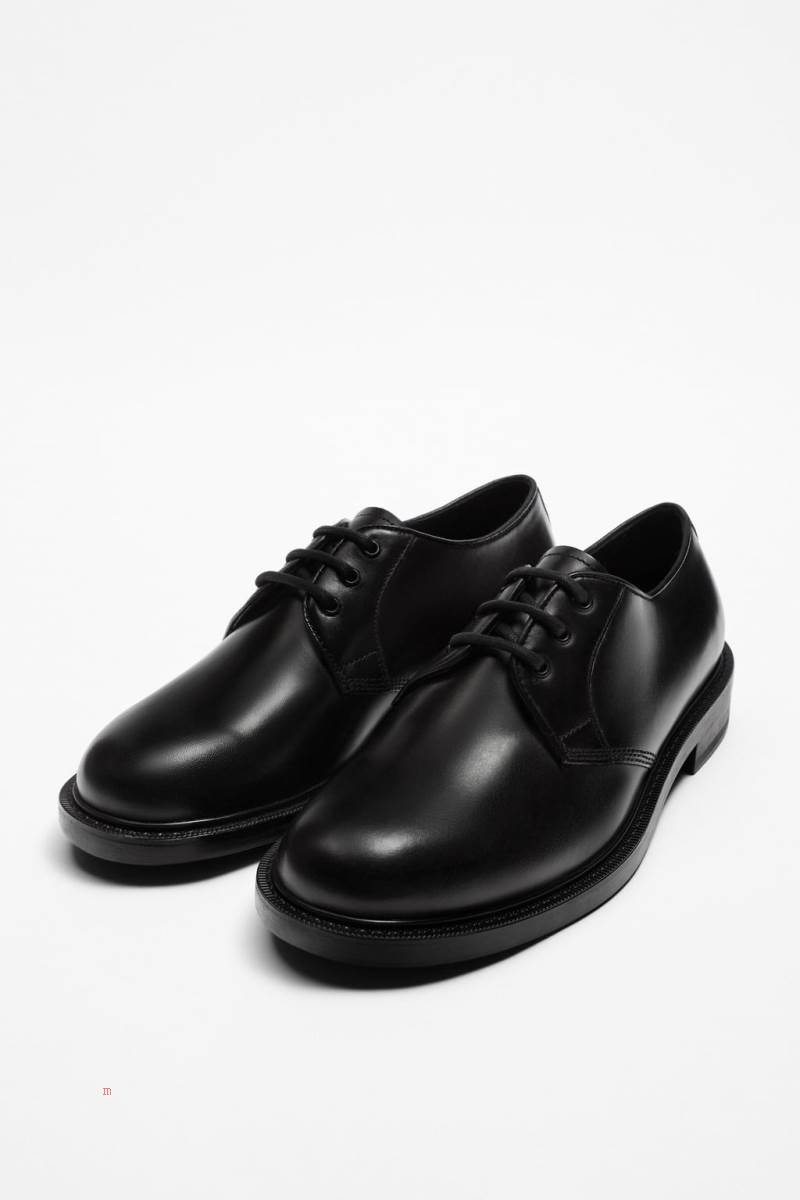 ZARA NAPPA LEATHER Läderskor Herr Svarta | SQYVN-1709