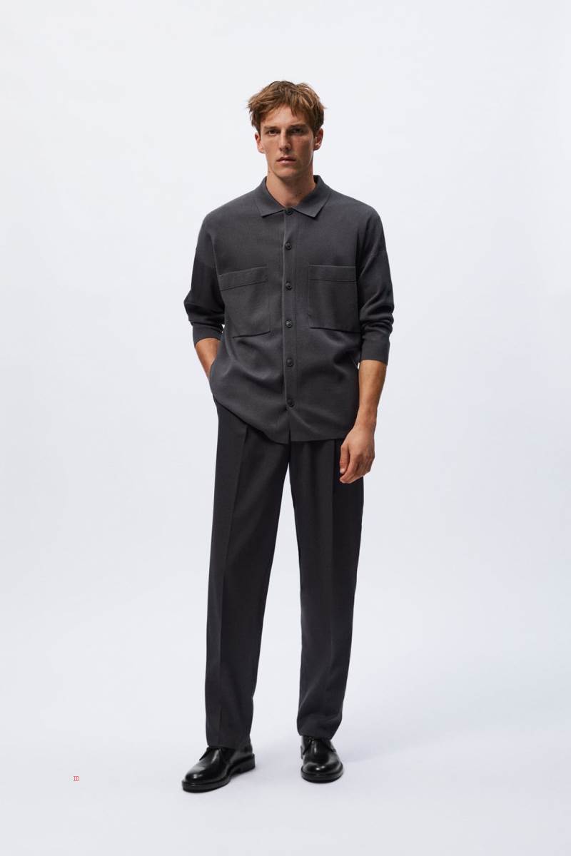 ZARA NAPPA LEATHER Läderskor Herr Svarta | SQYVN-1709